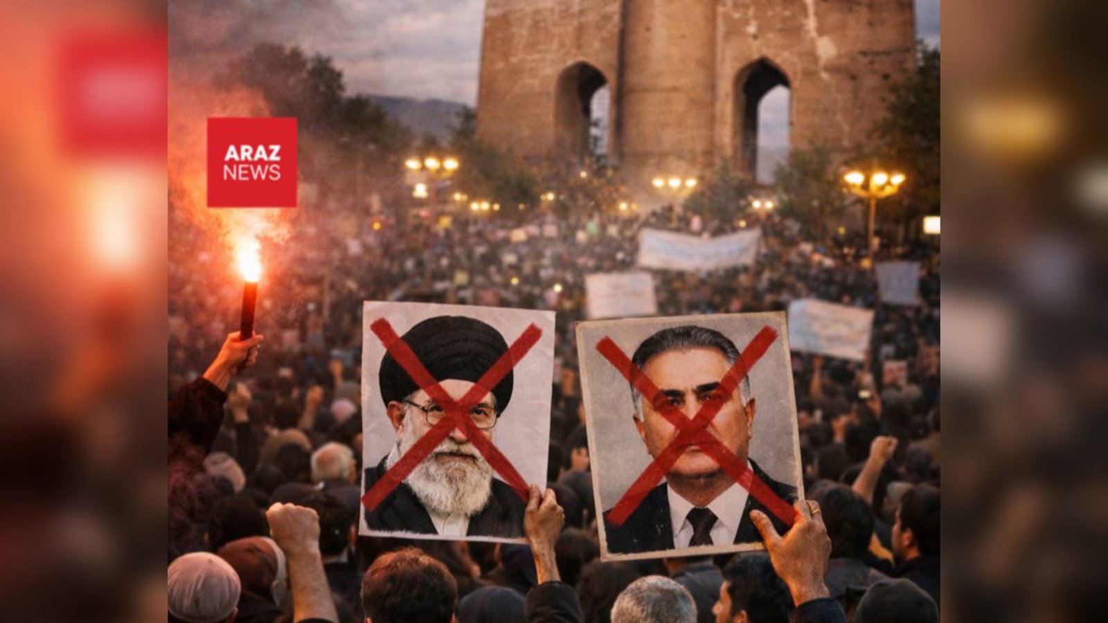  فریاد آزربایجان علیه خامنه‌ای و پهلوی           