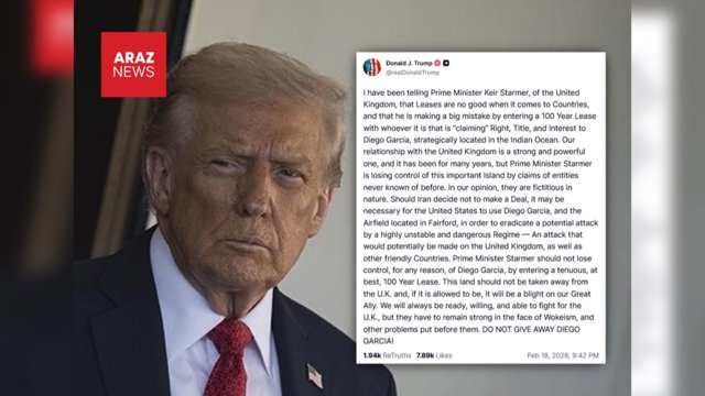 ترامپ: در صورت شكست توافق با ايران از ديه‌گو گارسيا استفاده مى كنيم