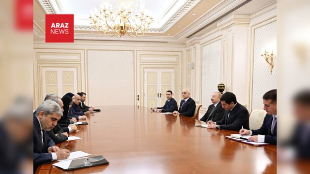 الهام على اف هيأتى به رياست وزير راه و شهر سازى ايران را به حضور خود پذيرفت