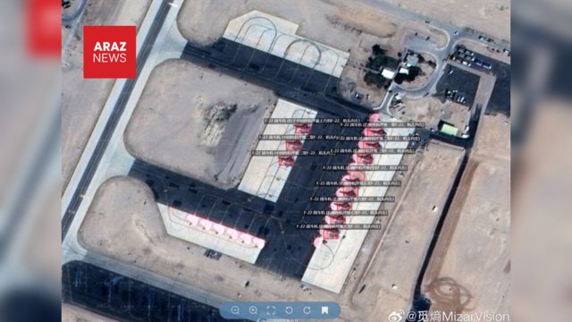  افشای تصاویر ماهواره‌ای از جنگنده‌های اف-۲۲ آمریکا در اسرائیل توسط چین                   