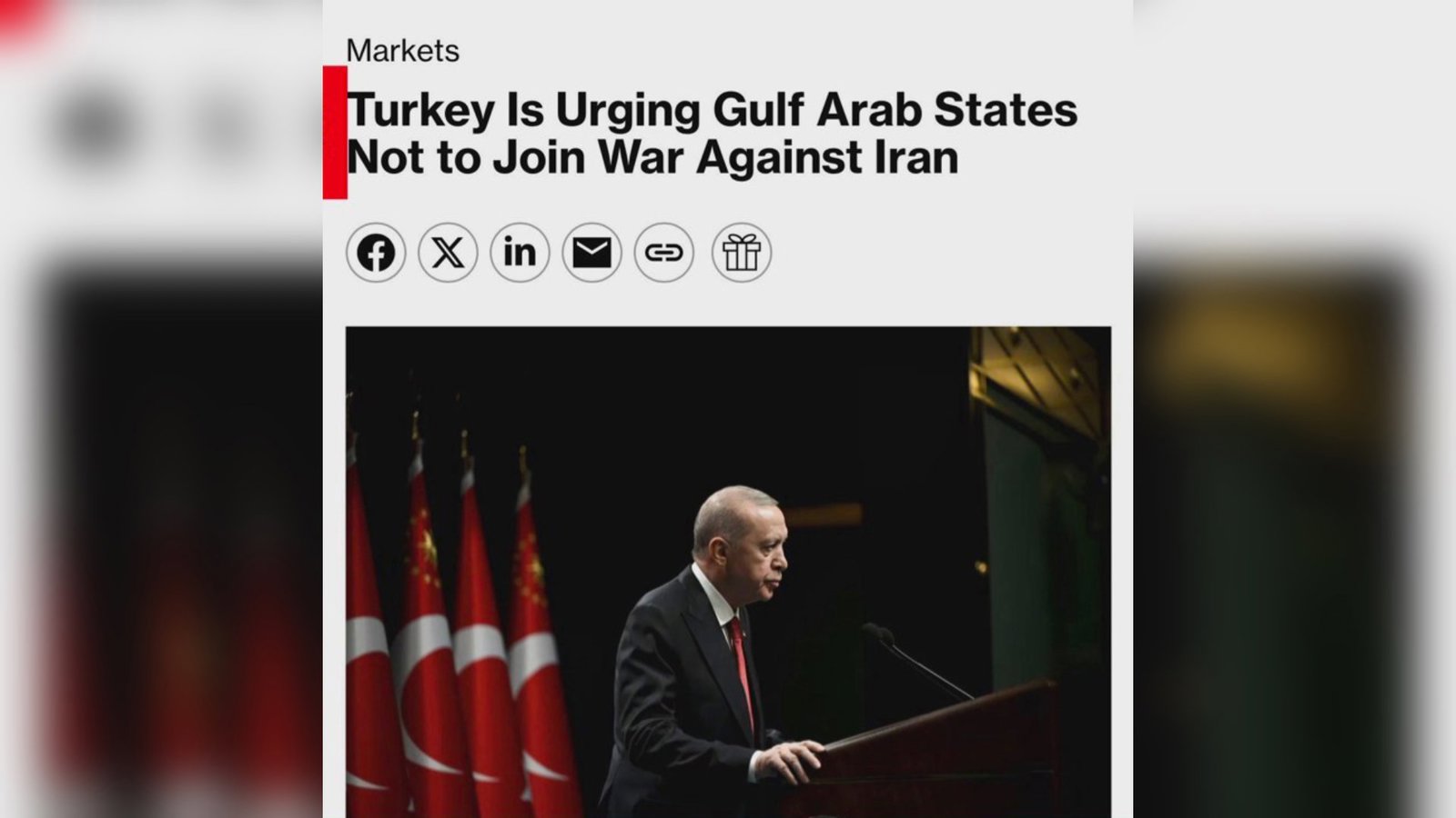 Bloomberg: Türkiyə körfəz ölkələrini İranla müharibəyə girməməyə çağırır