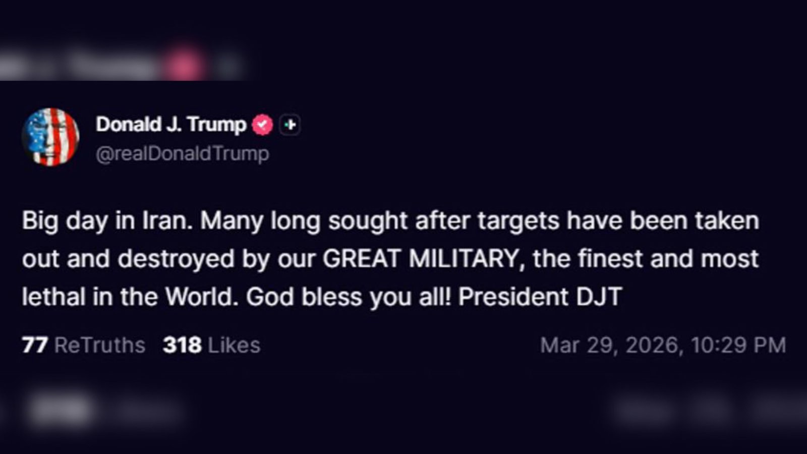  ترامپ: بسیاری از اهداف مهم در ایران منهدم شدند             