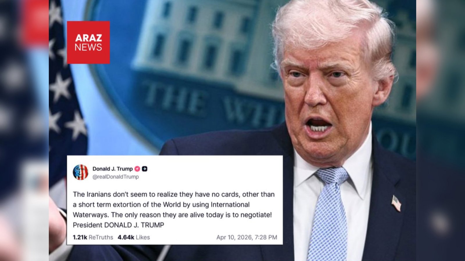 Tramp: İranın heç bir kartı yoxdur; yeganə aləti dünyadan şantajdır