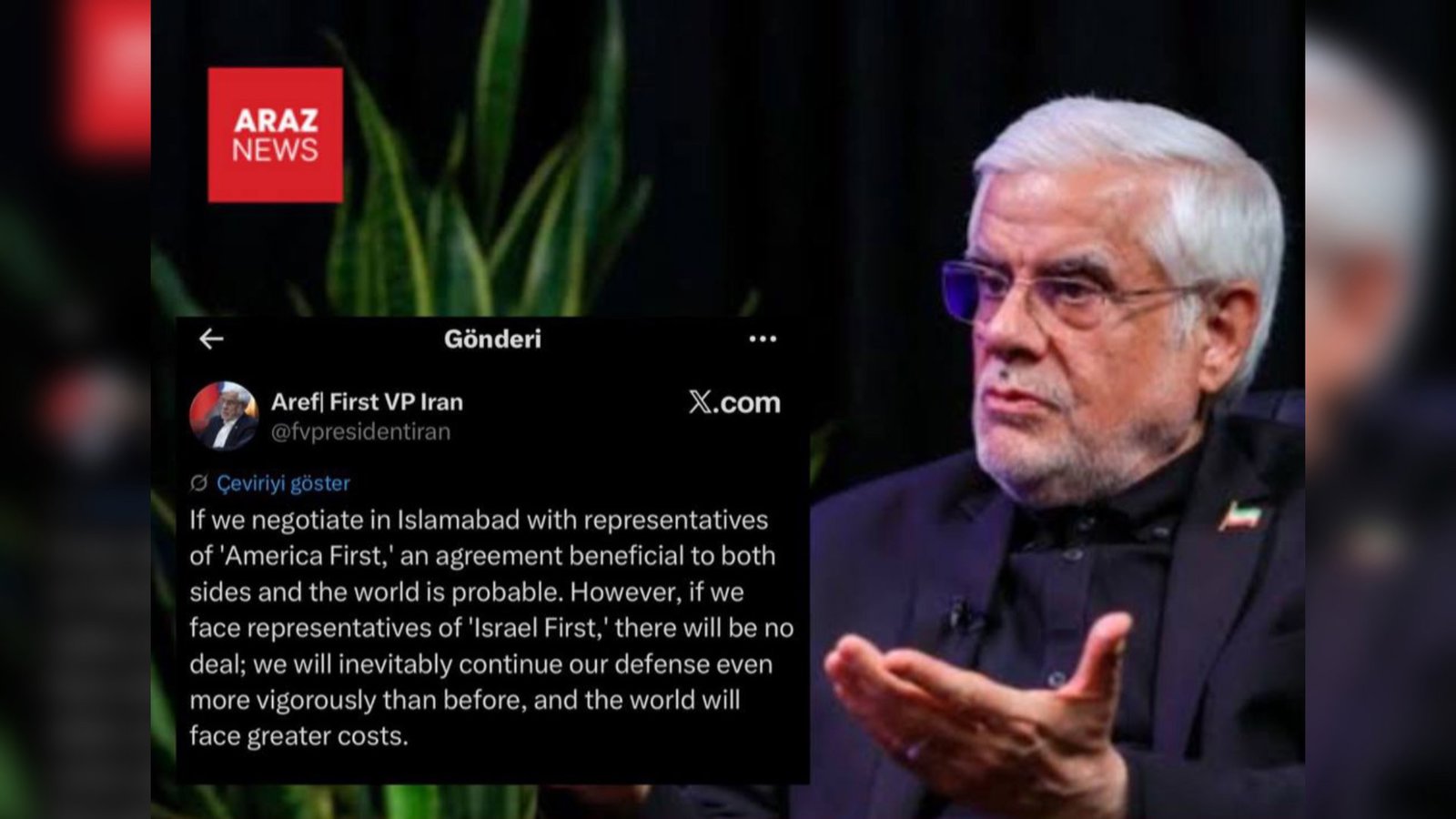 Aref: Danışıqlar “Amerika öncə” yanaşması ilə aparılsa razılaşma mümkündür, “İsrail öncə” olsa yox