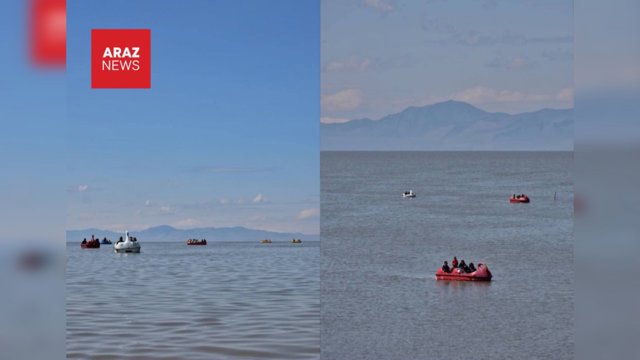 Urmiya gölündə yağıntılardan sonra su səviyyəsinin artdığına dair görüntülər yayılıb