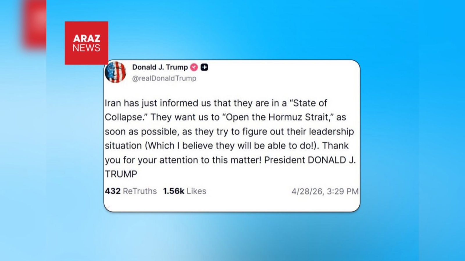  Tramp iddia etdi: İran “çökmə vəziyyətindədir”