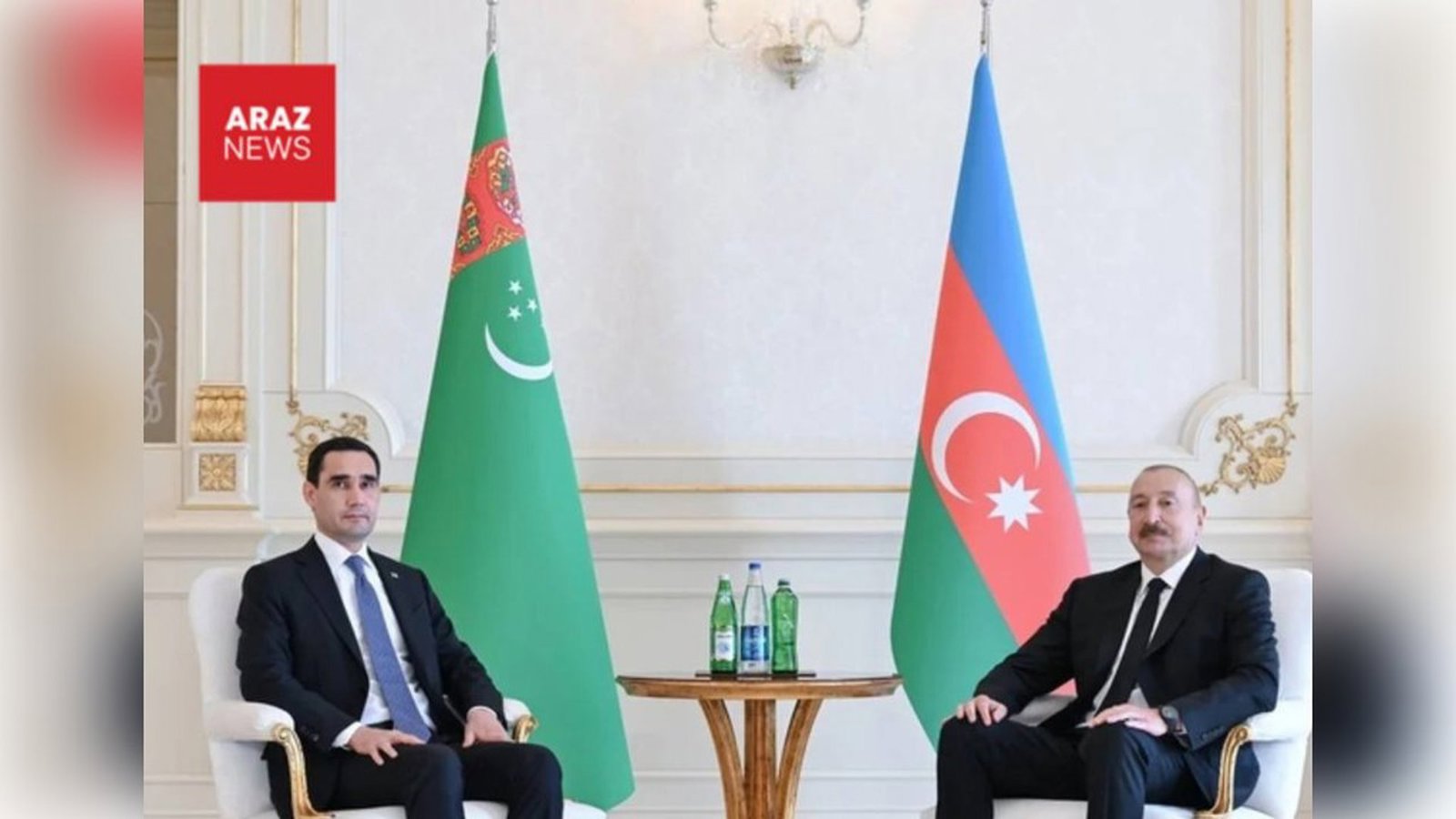 استقبال رسمی از رئیس‌جمهور ترکمنستان در کاخ ریاست جمهوری آذربایجان