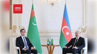 استقبال رسمی از رئیس‌جمهور ترکمنستان در کاخ ریاست جمهوری آذربایجان