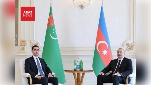 استقبال رسمی از رئیس‌جمهور ترکمنستان در کاخ ریاست جمهوری آذربایجان