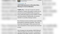 Sentkom: İranın Ürdünə raket və pilotsuz uçuş aparatı hücumunda iki Amerika əsgəri həlak olub