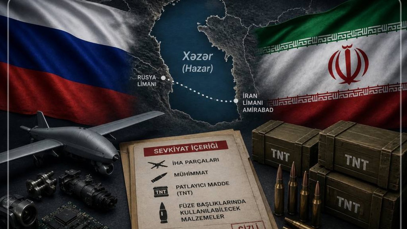 NBC: Rusiya Xəzər dənizi vasitəsilə İranın zədələnmiş silah arsenalını bərpa etmək üçün ora silah və partlayıcı maddələr göndərir