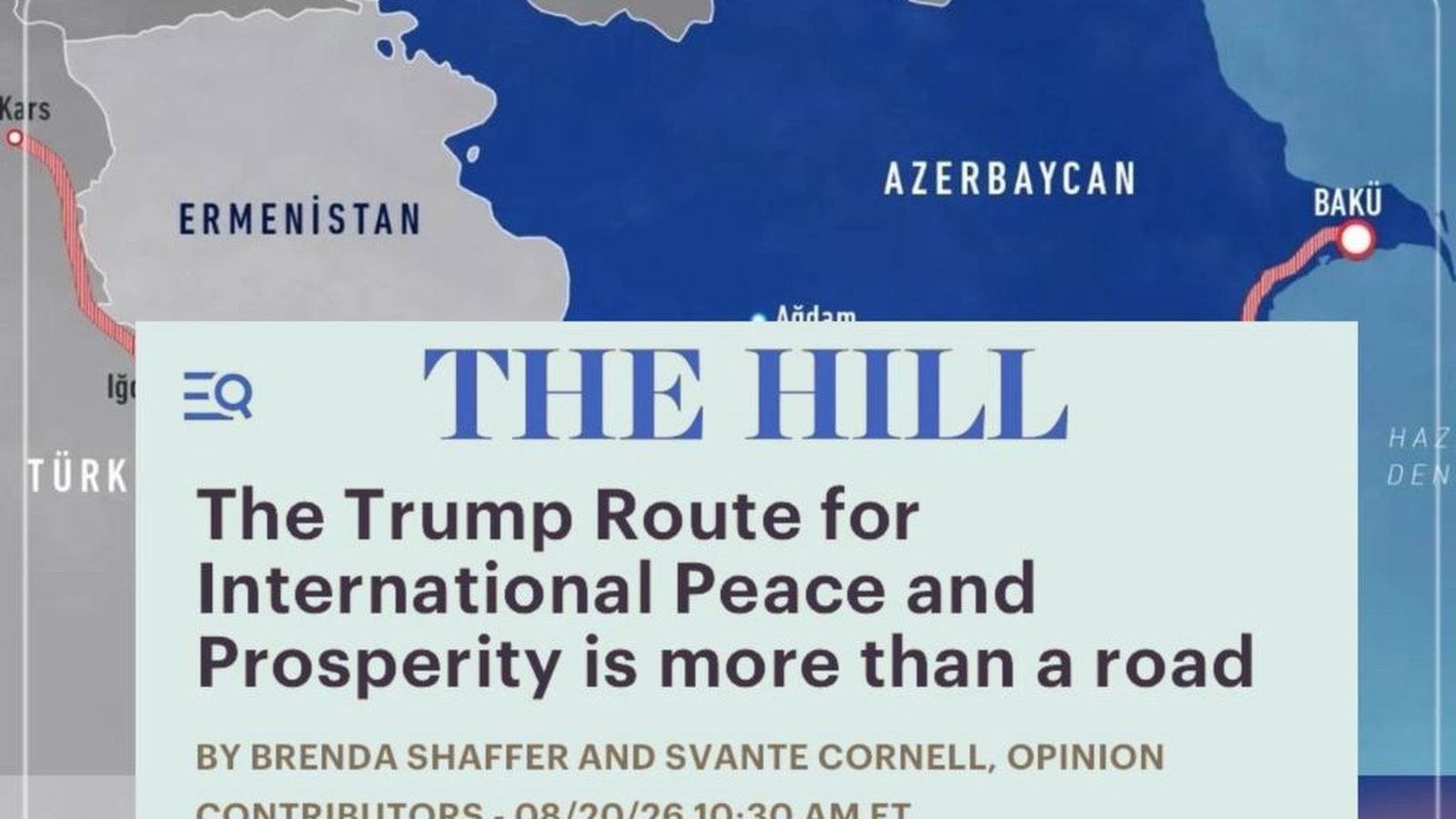 «Hill»: Zəngəzur dəhlizi İranın dünya enerji bazarına təzyiq alətini zəiflədə bilər