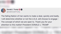 ترامپ از ضعف جمهوری اسلامی گفت؛ «ایران با عجله و به شدت دنبال توافق است»
