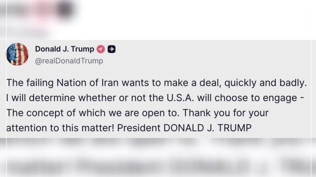 ترامپ از ضعف جمهوری اسلامی گفت؛ «ایران با عجله و به شدت دنبال توافق است»