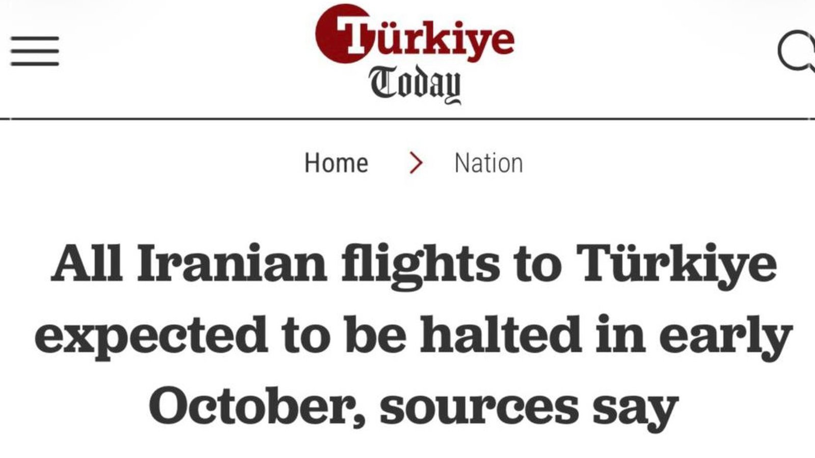 İran aviaşirkətlərinin Türkiyəyə uçuşlarının tamamilə dayandırılması ehtimal olunur