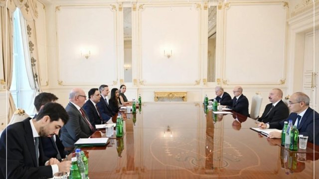 دیدار الهام علی‌اف با وزیر تجارت بریتانیا در باکو