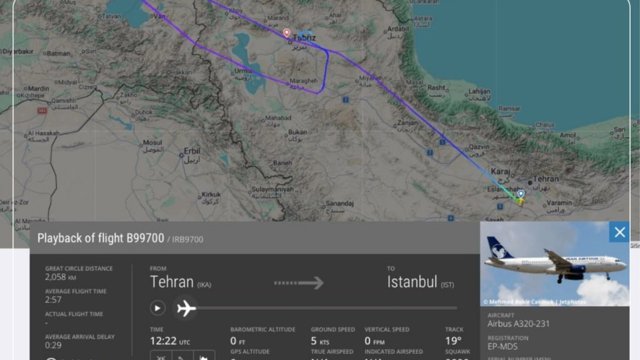 Tehran–İstanbul reysini yerinə yetirən 116 sərnişinli təyyarə Təbrizdə məcburi eniş edib