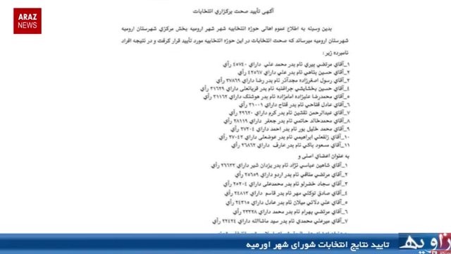 اخبار فارسی هفته (زاویه) -۲۰ خرداد