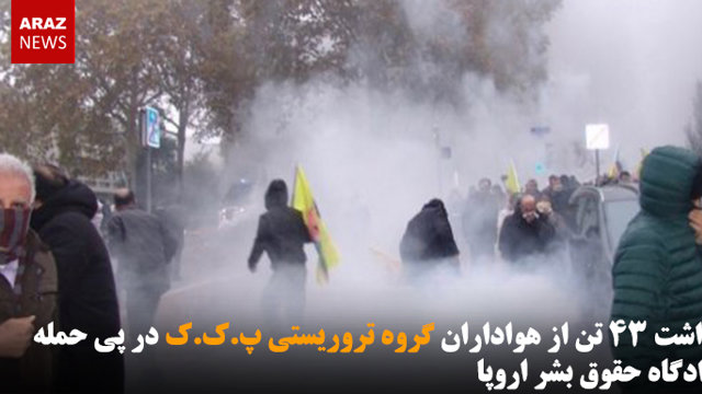 بازداشت ۴۳ تن از هواداران گروه تروریستی پ.ک.ک در پی حمله به دادگاه حقوق بشر اروپا