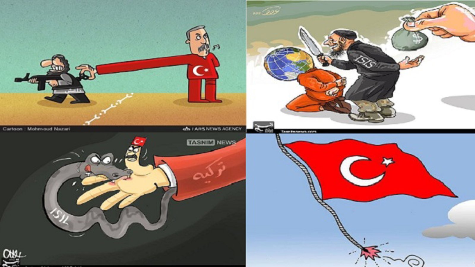 خبرگزاری های سپاه کدام کاریکاتورها را بعد از ترورهای داعش در تورکیه منتشر کردند