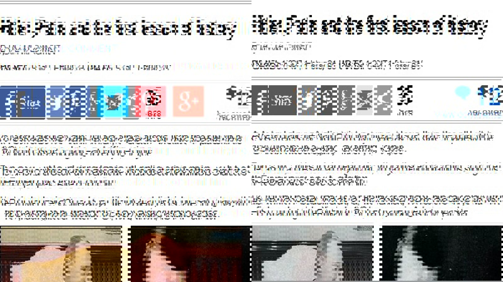 دِیلی مِیل: شباهت پوتین و هیتلر!