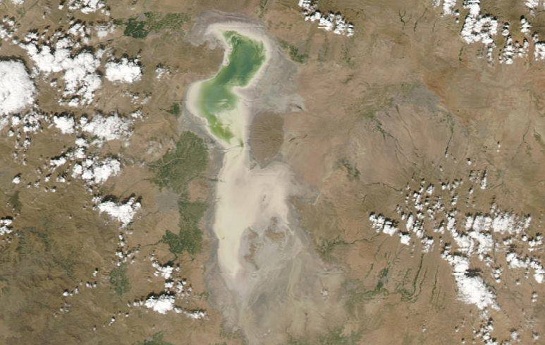 آخرین وضعیت دریاچه اورمیه از دید ناسا  + تصویر