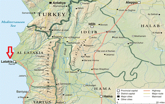 نیروهای دولتی سوریه مناطقی استراتژیک را در استان لاذقیه از دست دادند