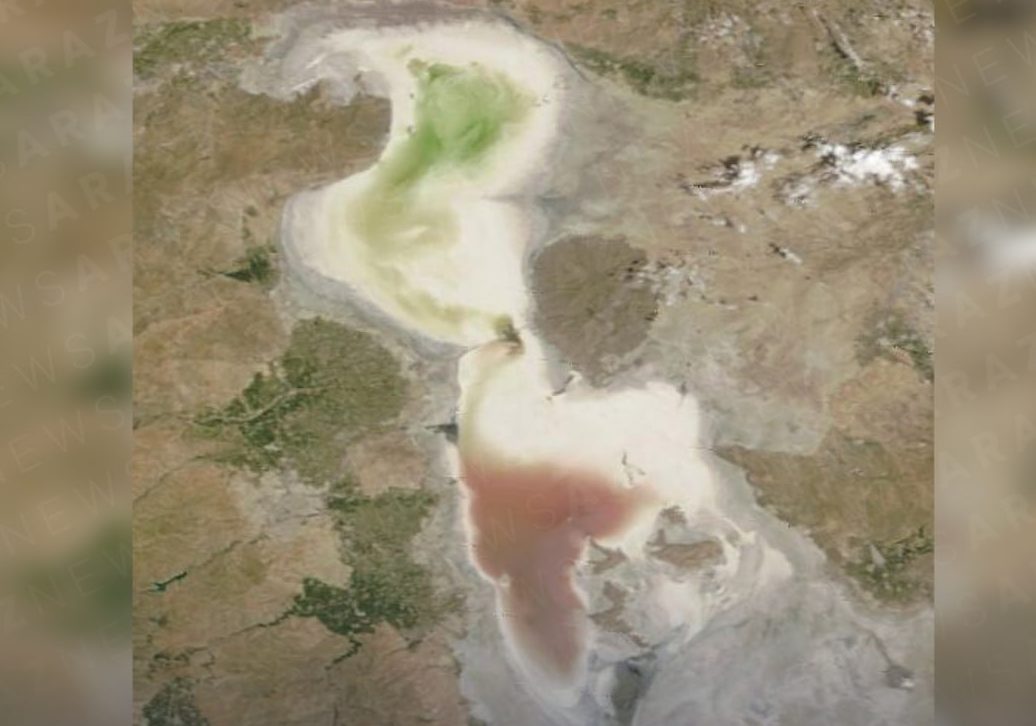 غبارهای نمکی فعال پیرامون دریاچه اورمیه در عکس ناسا