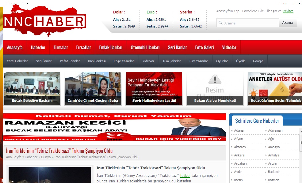 بازتاب خبر قهرمانی تراختور در یکی از رسانه های سراسری ترکیه به نقل از “آرازنیوز”