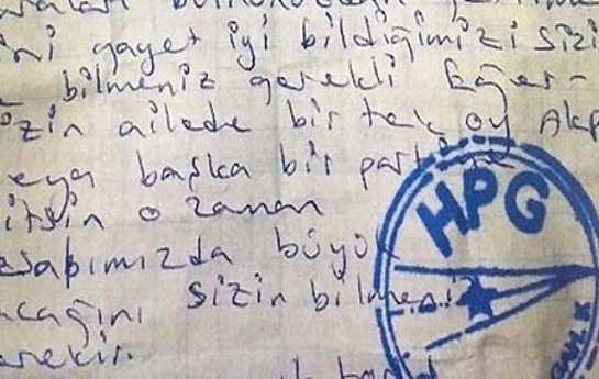 پ ک ک کردهای ترکیه را تهدید کرد که فقط به حزب  ح د پ  رای دهند