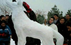 مجسمه برفی ”بوز قورد” در اورمیه