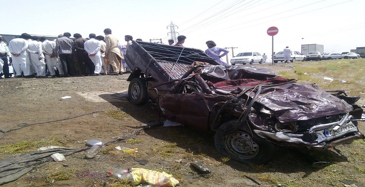 واژگونی خودرو و کشته شدن چهار شهروند بلوچ در اثر تیر اندازی نیروهای انتظامی