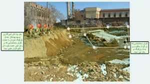 تخریب سازه مکشوفه قلعه تاریخی در محوطه ارک علیشاه توسط عوامل احداث پارکینگ مصلی تبریز
