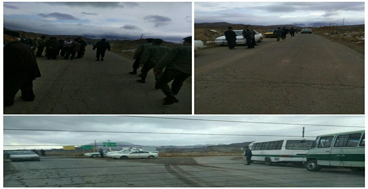 درگیری اهالی روستای داش اسپیران (سفیدان عتیق) با نیروی انتظامی در جاده بابا باغی تبریز