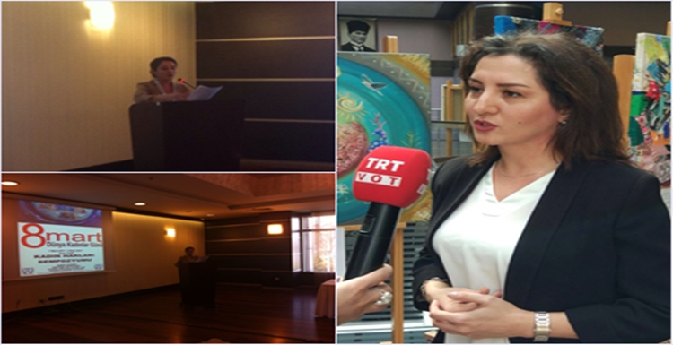 سخنرانی خانم نازیلا نریمانی از آزربایجان جنوبی در سمپوزیوم روز جهانی زن در تورکیه (ویدئو و تصاویر)
