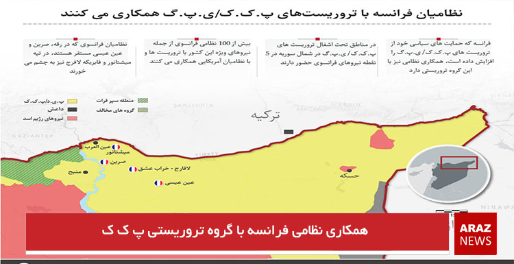 همکاری نظامی فرانسه با گروه تروریستی پ ک ک