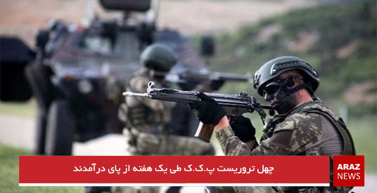چهل تروریست پ.ک.ک طی یک هفته از پای درآمدند