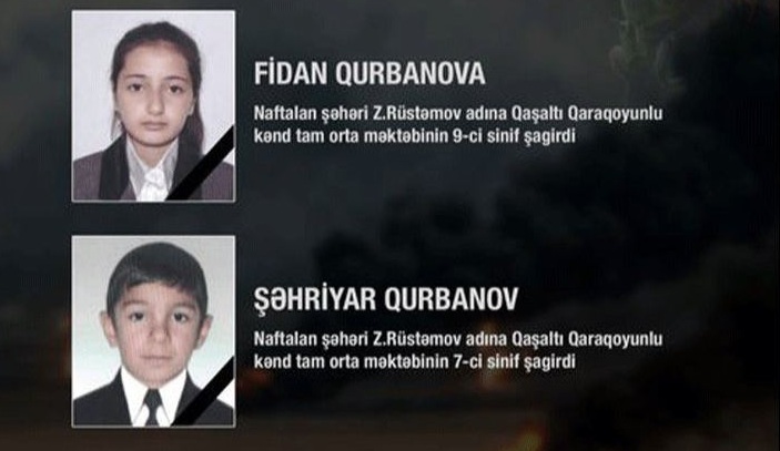 در اثر حمله ارتش اشغالگر ارمنستان به مناطق مسکونی دو کودک آزربایجانی شهید شدند