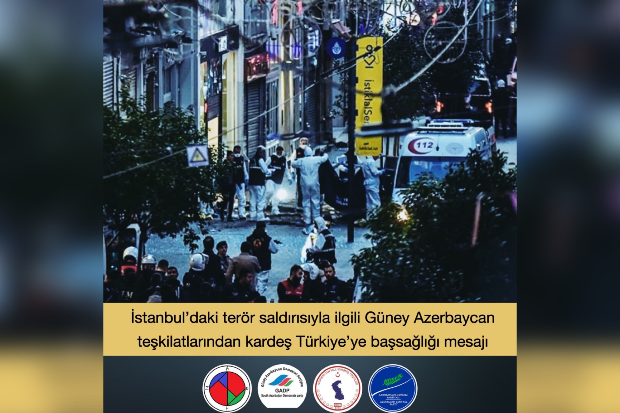 ایستانبول’داکى ترور سالدیریسی ایله ایلگیلی قارداش تورکییه’یه باشساغلیغى مساژی