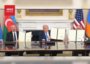امضای بیانیه مشترک صلح میان آذربایجان و ارمنستان در واشنگتن